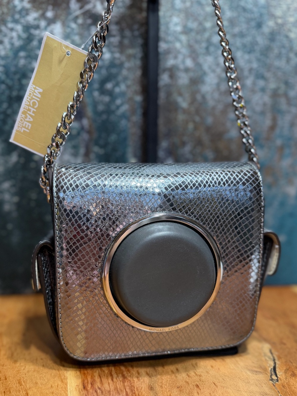 MICHAEL Michael Kors Rare Deadstock Archival 2010s Scout Silver Camera Crossbody